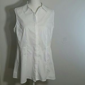 Tahari Tops - New White button-down collared tunic Tahari 12 Tahari Tops - New White button-down collared tunic Tahari 12
